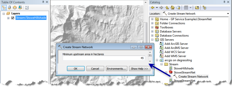 ArcMap before executing the service ArcMap before executing the service